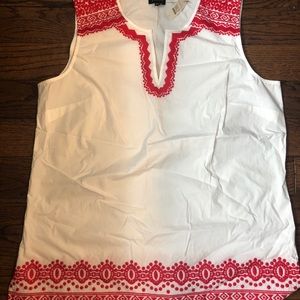 Talbots Sleeveless embroidered blouse